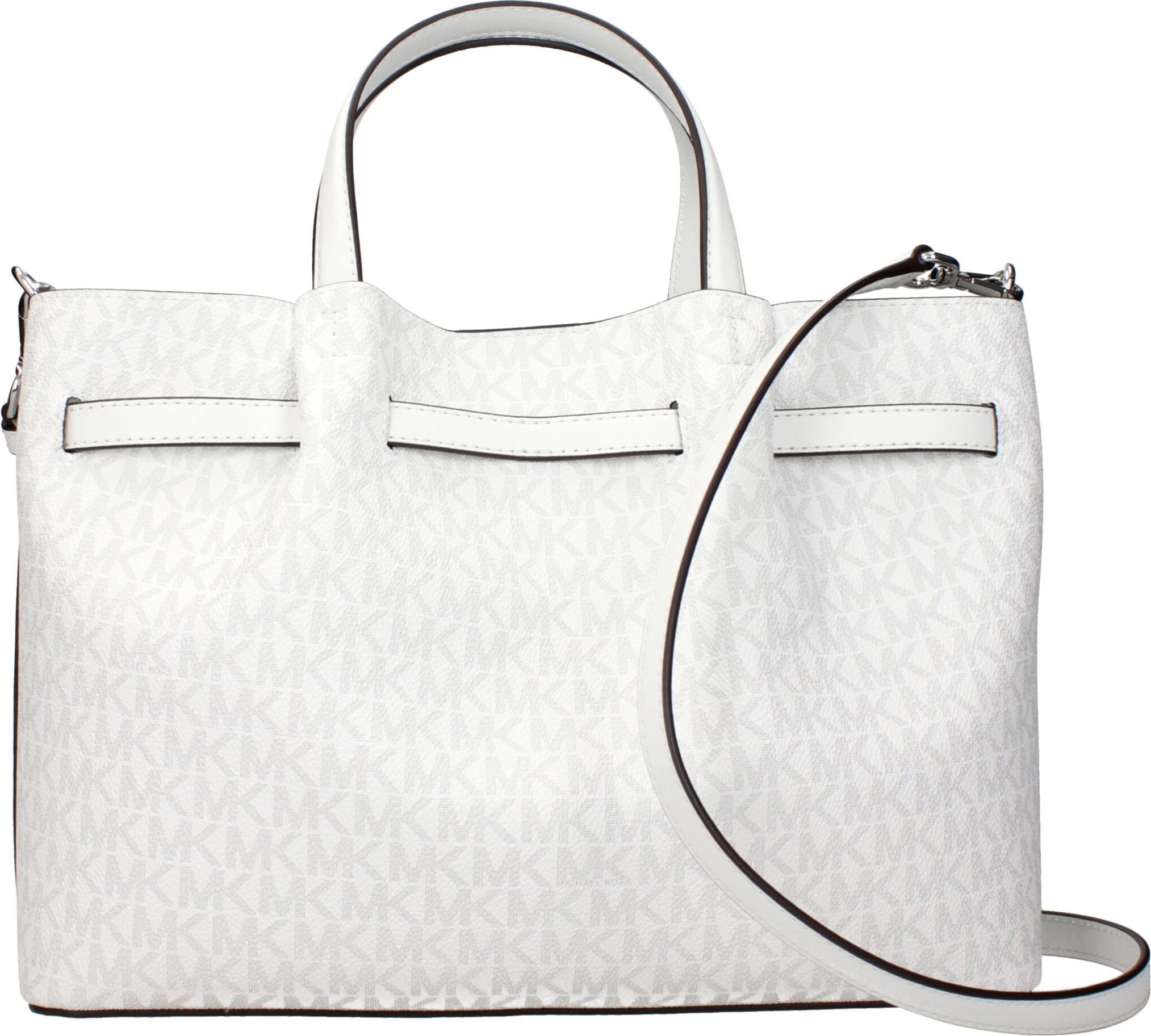 Белая тканевая сумка Michael Kors