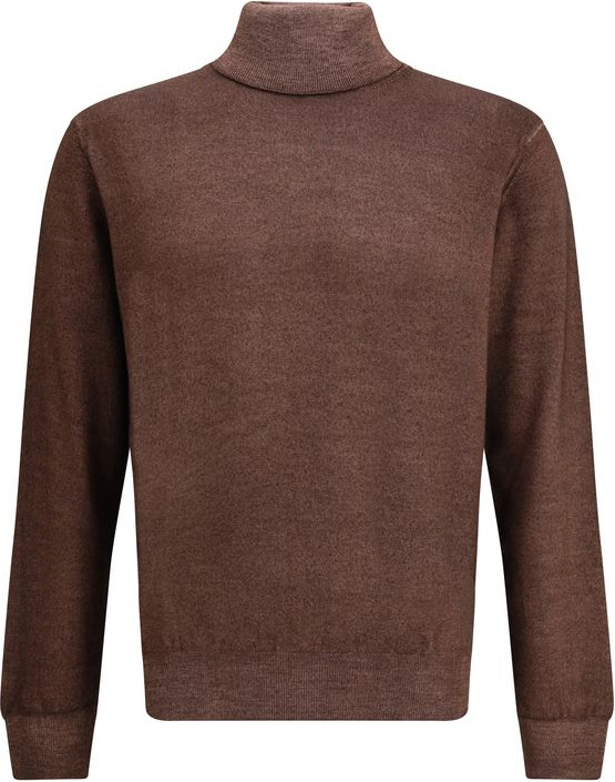 Brown Wool Turtleneck Cruciani