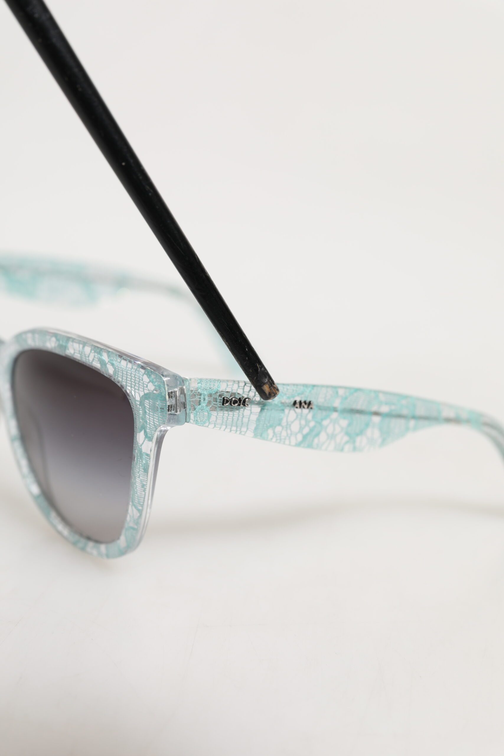 Dolce & Gabbana DG4190 Очки-солнцезащитные прямоугольные с синим кружевом из ацетата