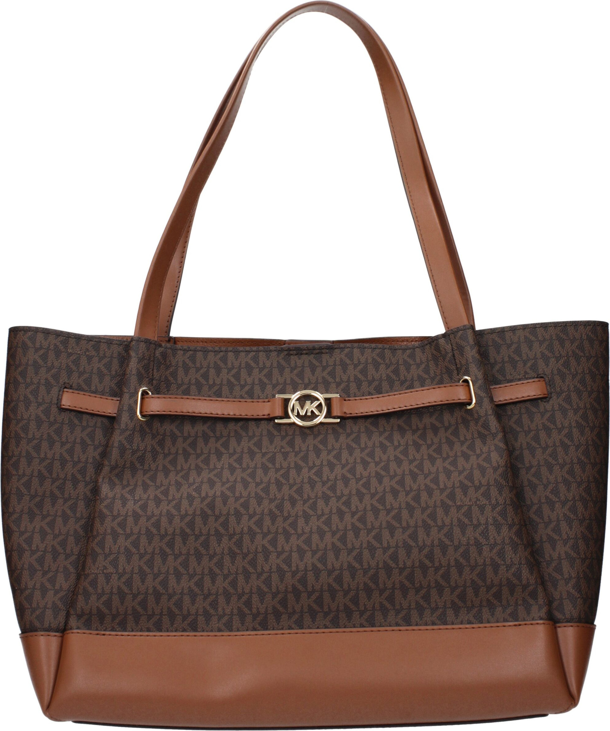 Коричневая тканевая сумка через плечо Michael Kors