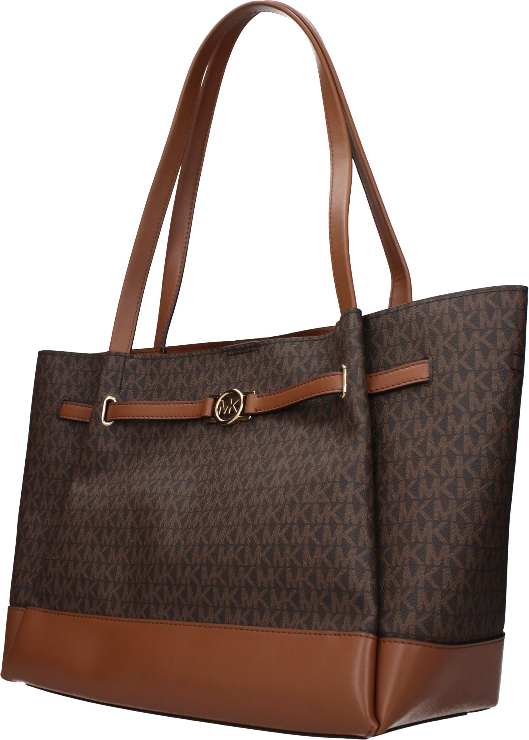 Коричневая тканевая сумка через плечо Michael Kors