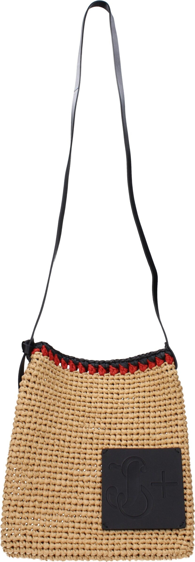 Beige Raffia Crossbody Bag Jil Sander