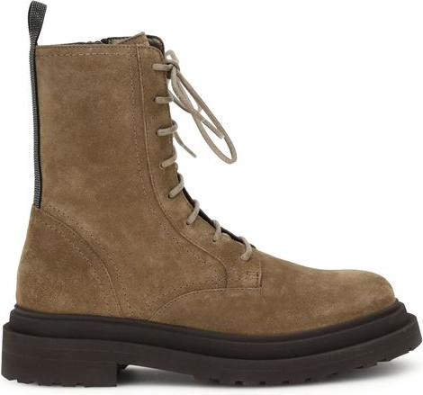 Brown Calf Leather Lace-Up Boots