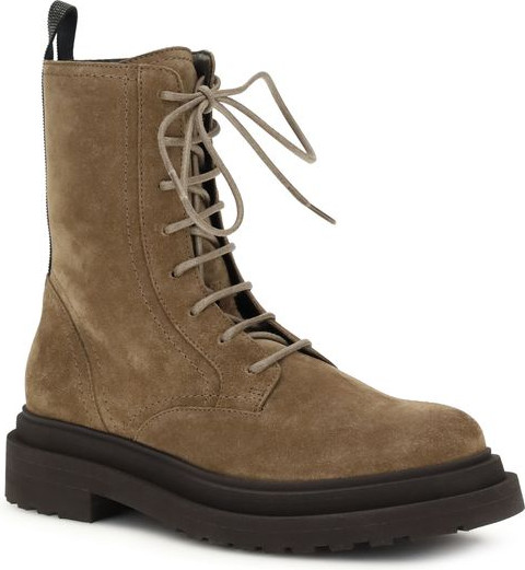 Brown Calf Leather Lace-Up Boots