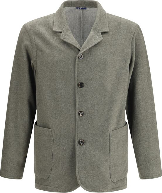 Coat Finamore Green Fleece Wool