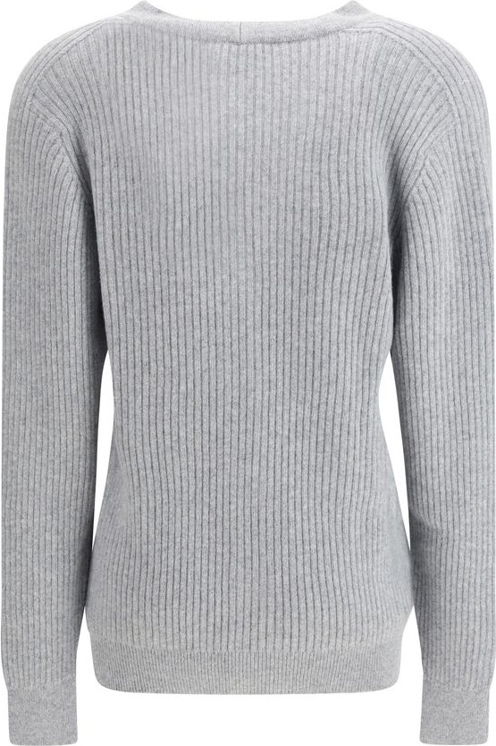 Cardigan Balmain Gray Fleece Wool Cardigan