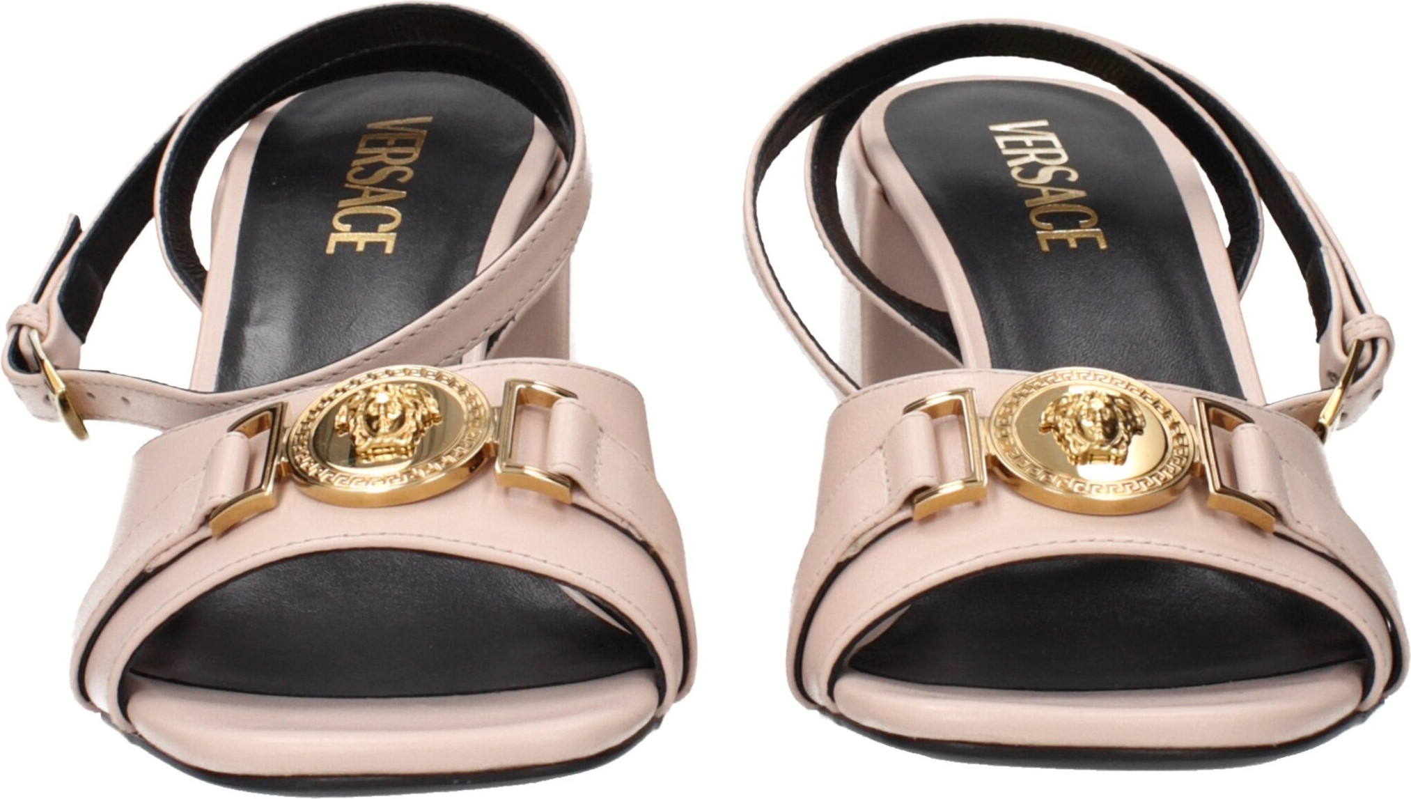 Versace Pink Leather Platform Sandals