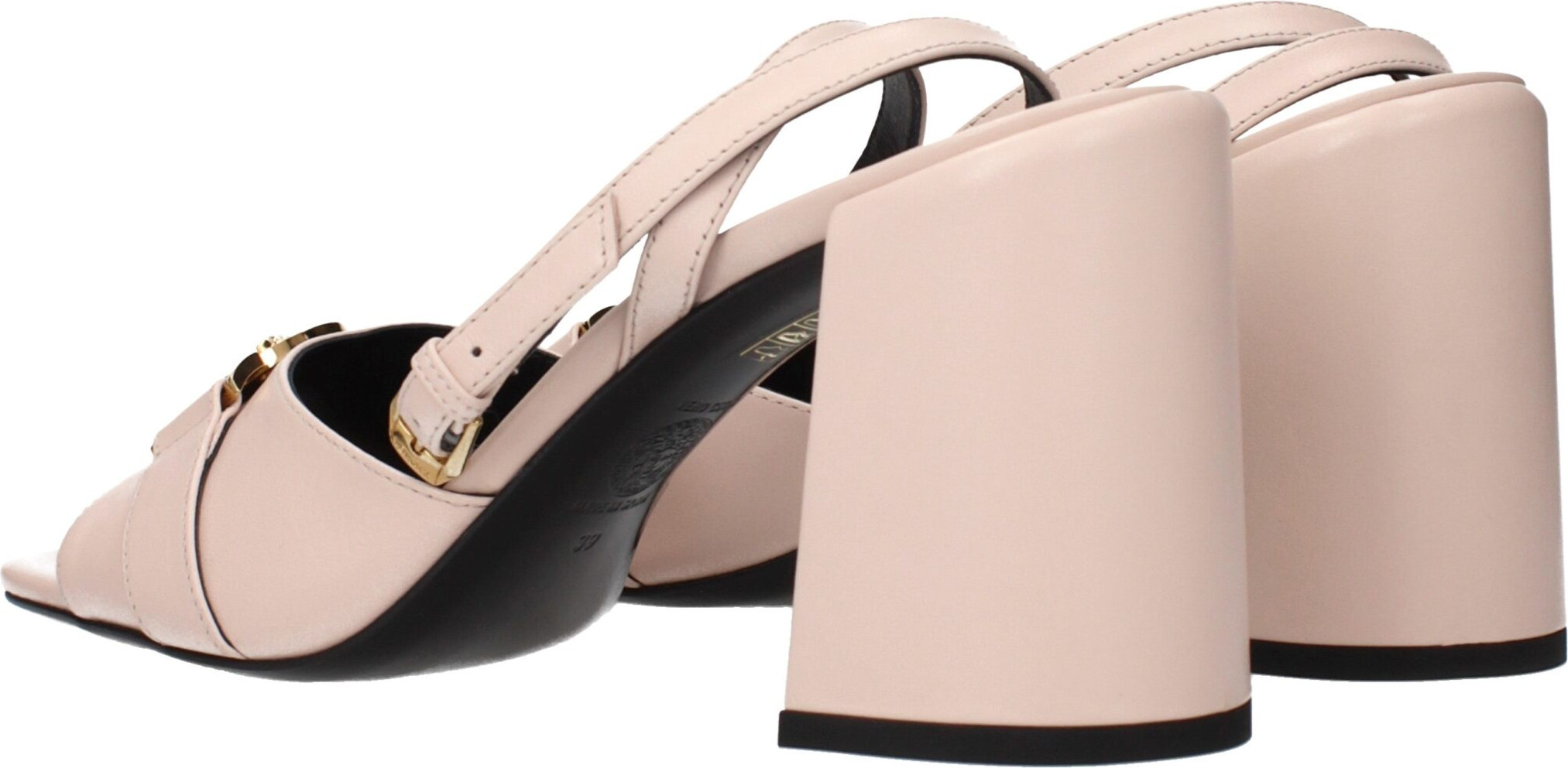 Versace Pink Leather Platform Sandals