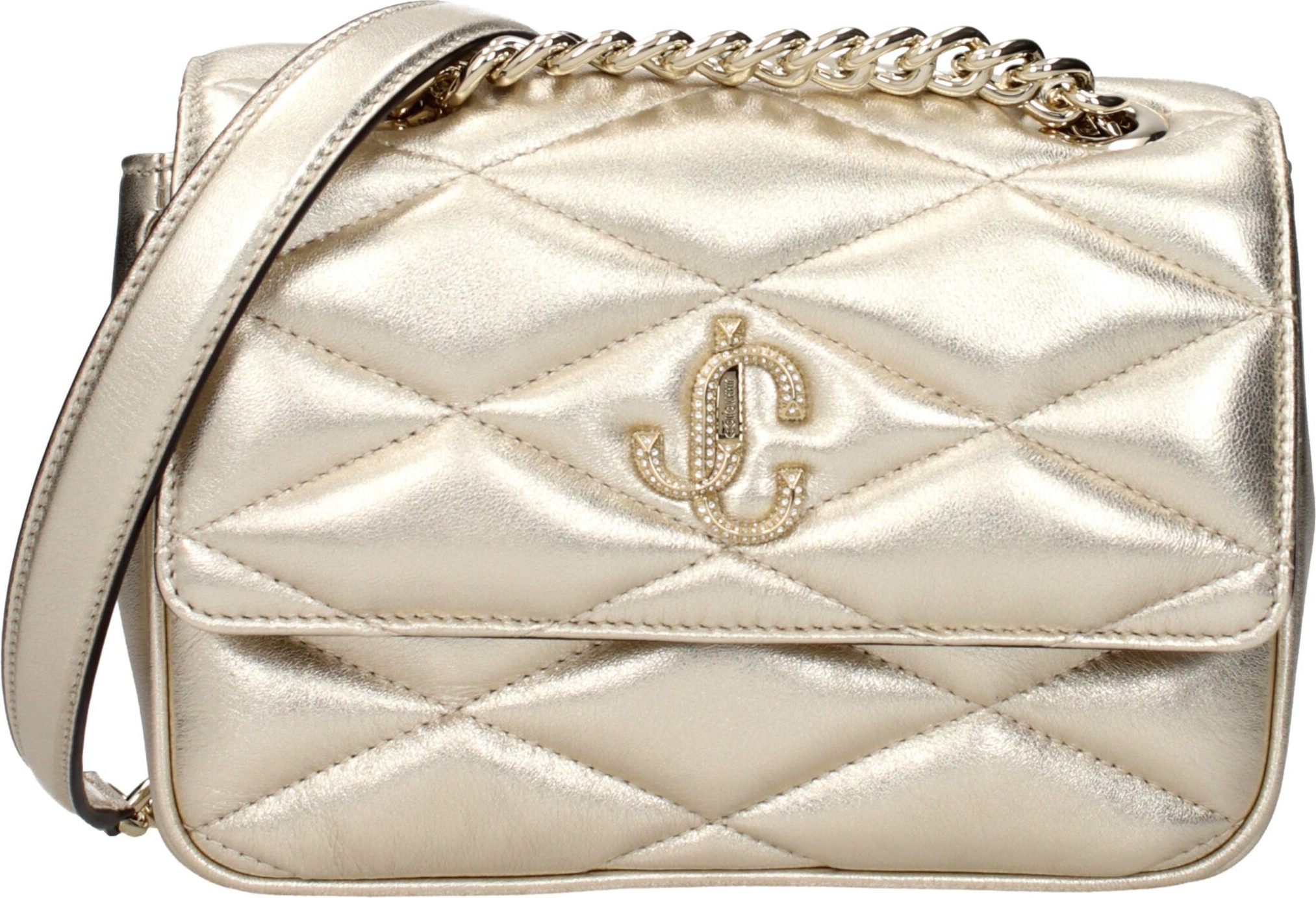 Gold Leather Shoulder Bag Jimmy Choo Eyewear