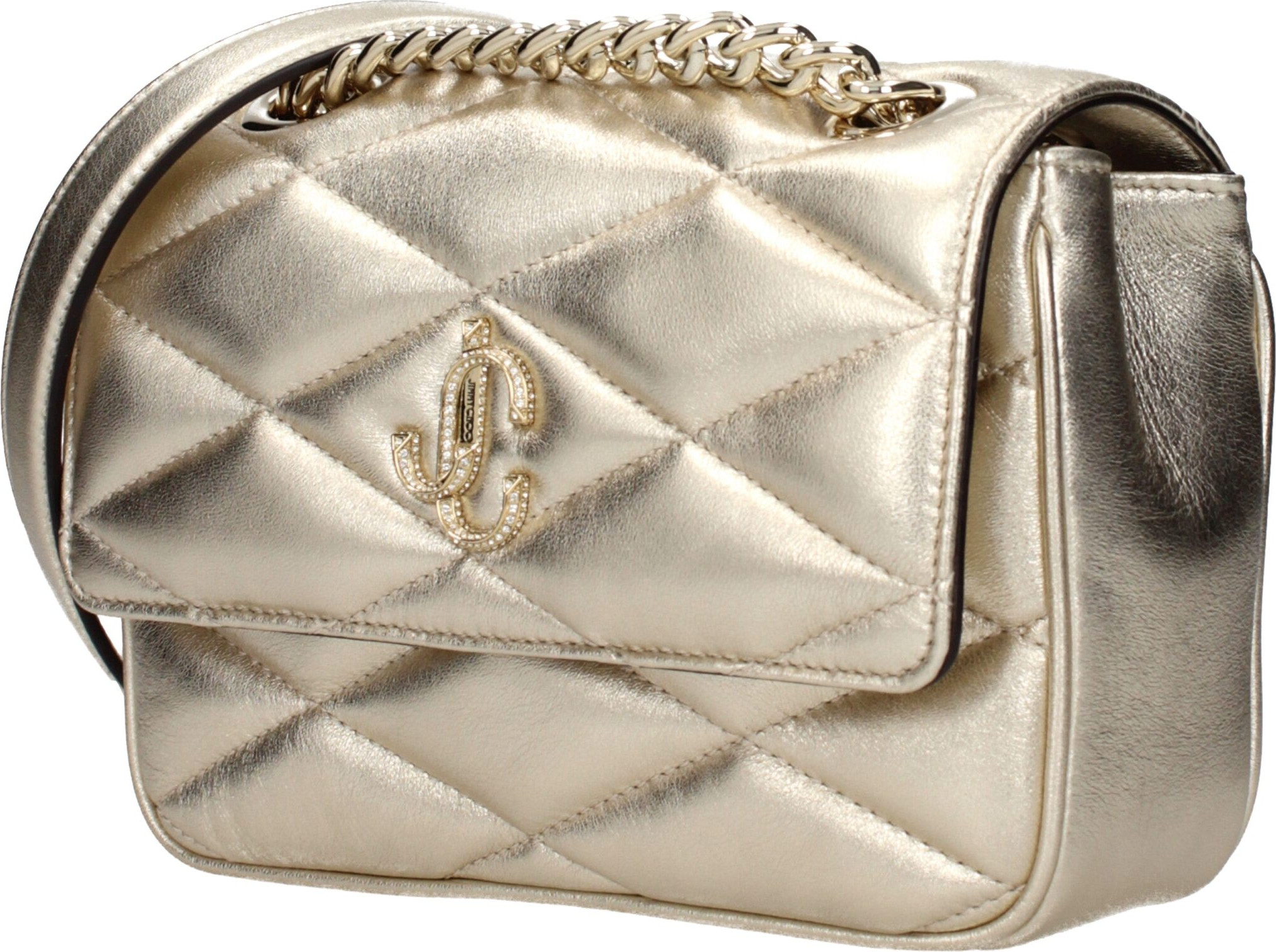 Gold Leather Shoulder Bag Jimmy Choo Eyewear