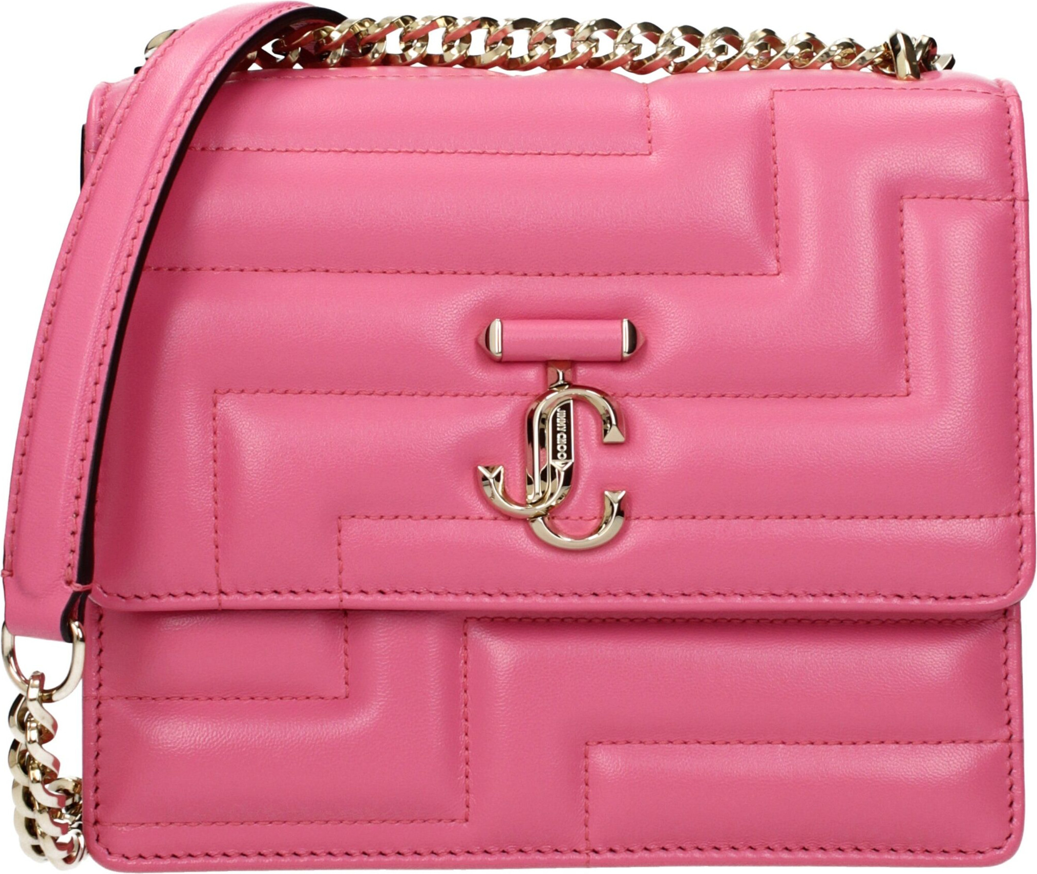 Розовая кожаная сумка на плечо Jimmy Choo