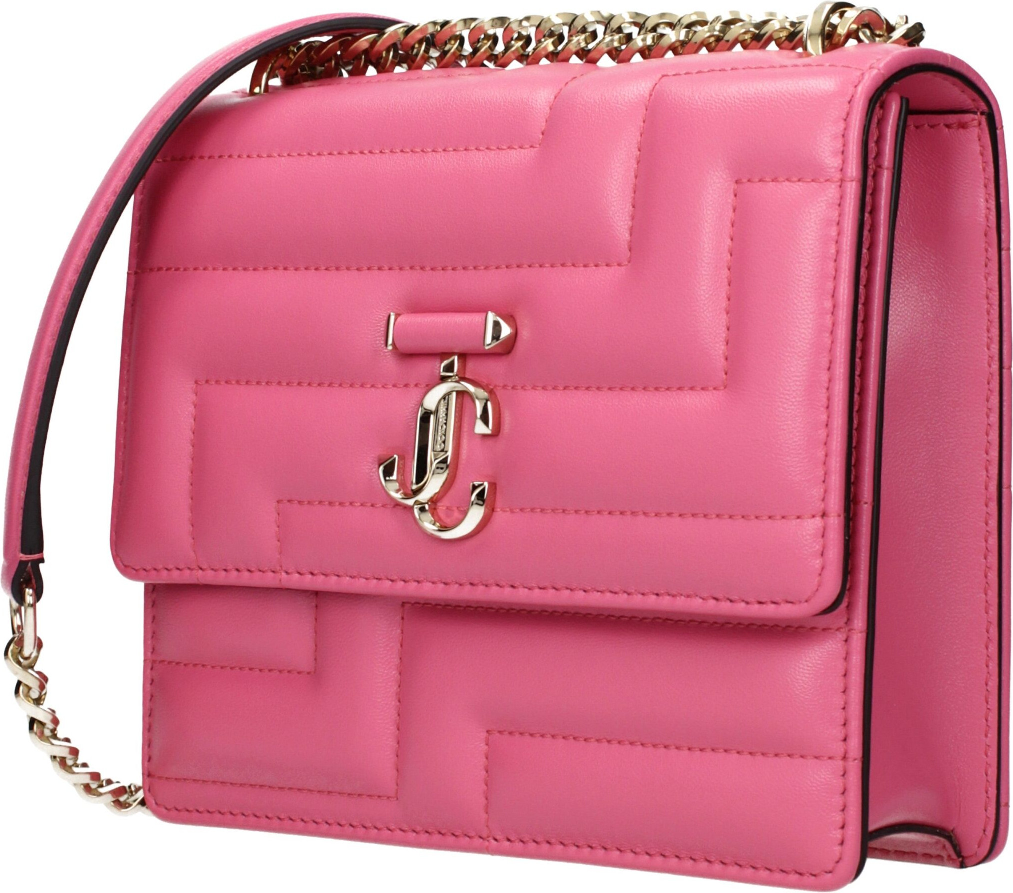 Розовая кожаная сумка на плечо Jimmy Choo