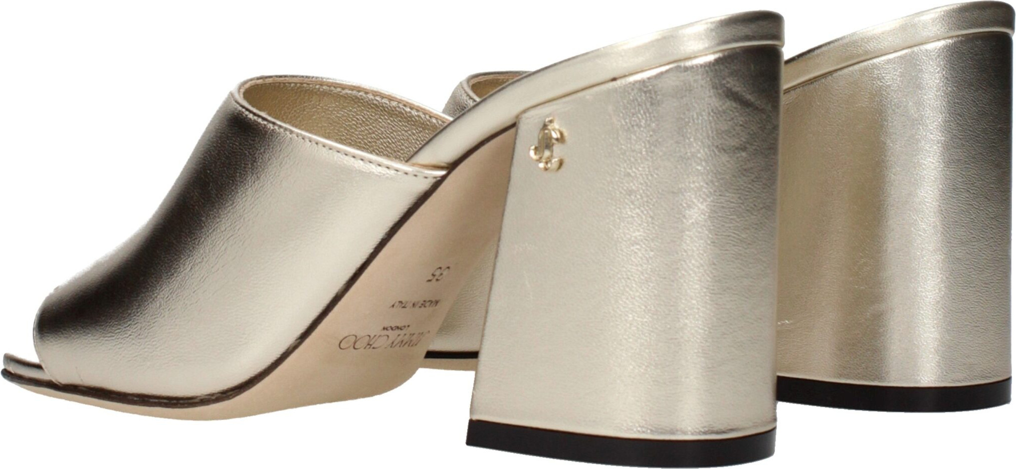 Золотые кожаные босоножки на платформе от Jimmy Choo