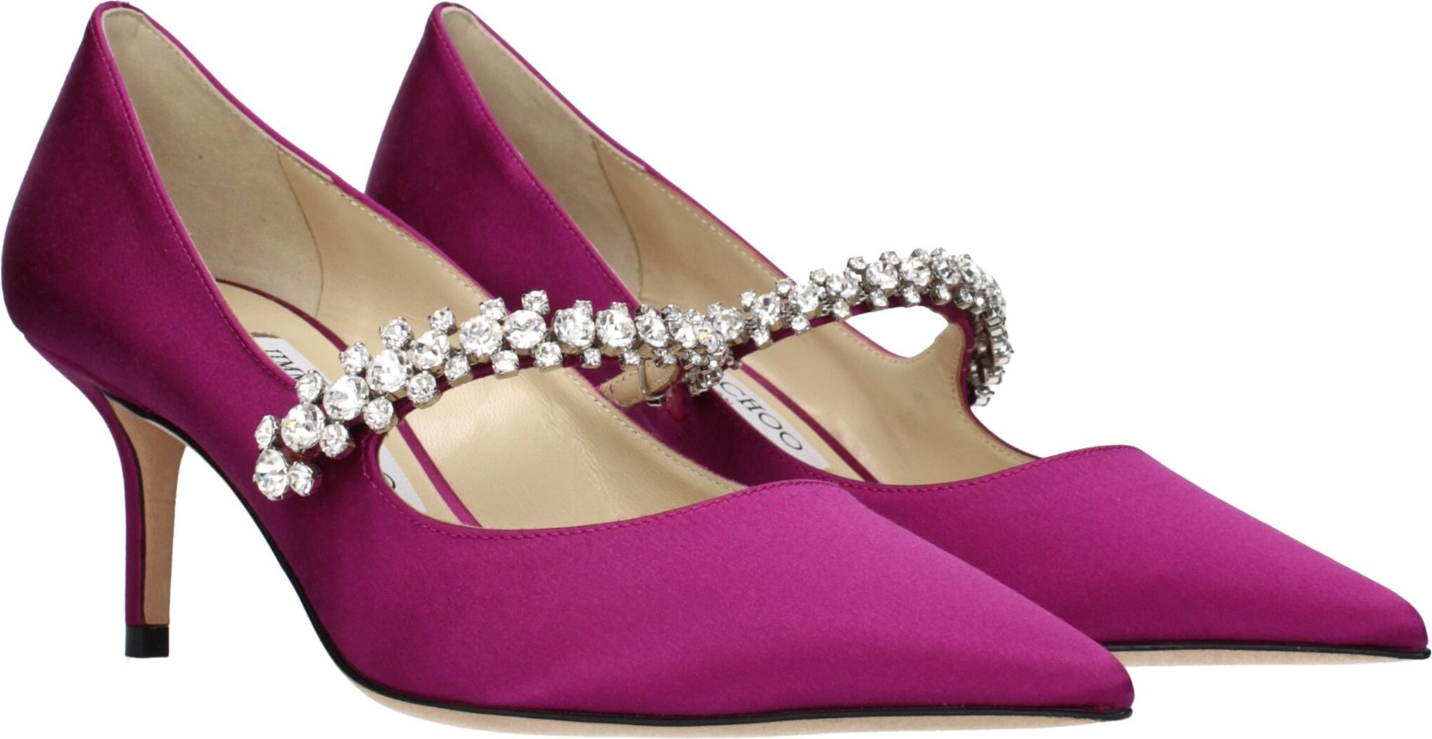 Туфли Jimmy Choo на среднем каблуке из розового сатина