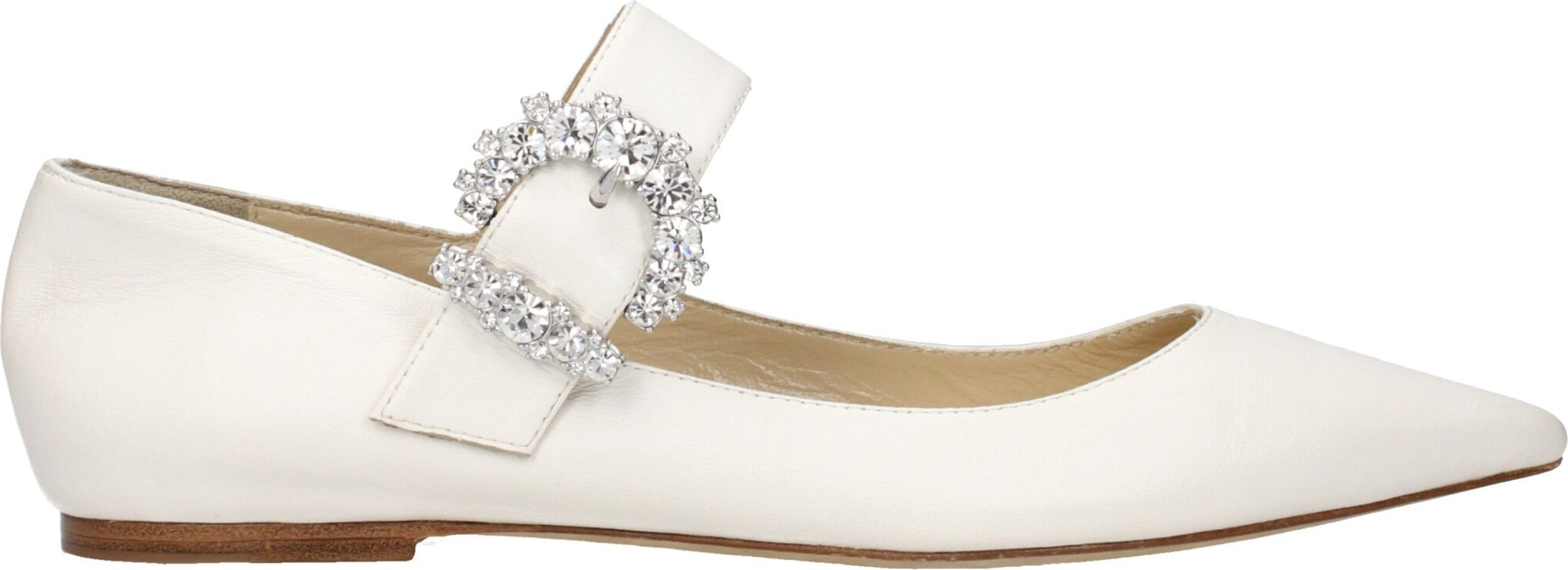 White Leather Ballet Flats by Jimmy Choo Eyewear
