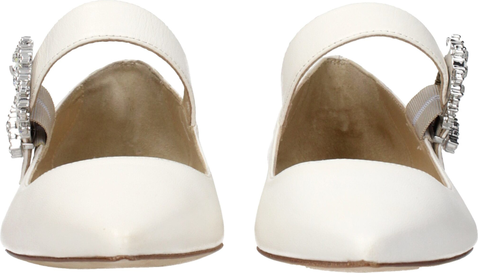 White Leather Ballet Flats by Jimmy Choo Eyewear