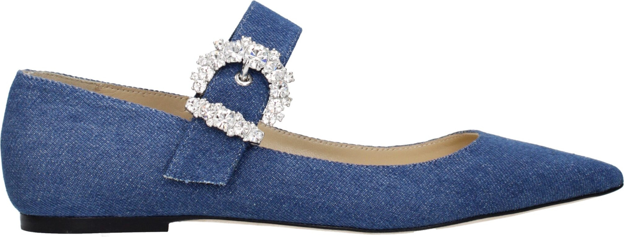 Синие тканевые балетки от Jimmy Choo