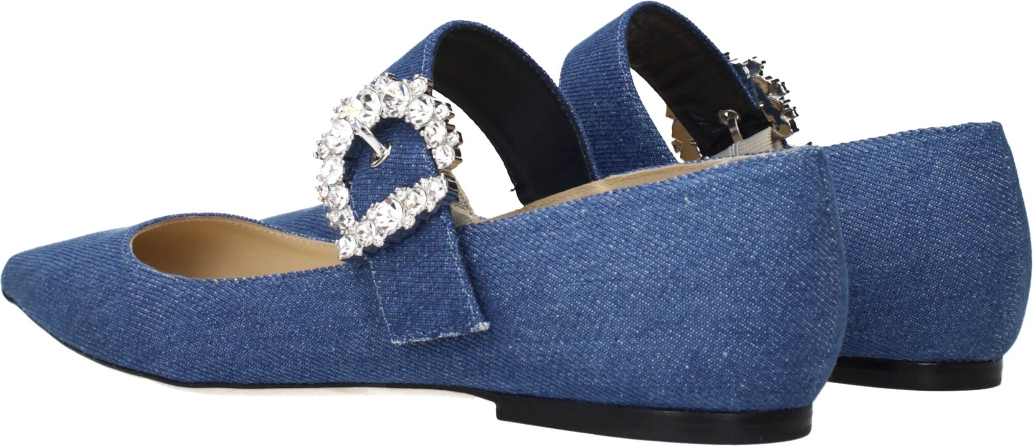 Синие тканевые балетки от Jimmy Choo