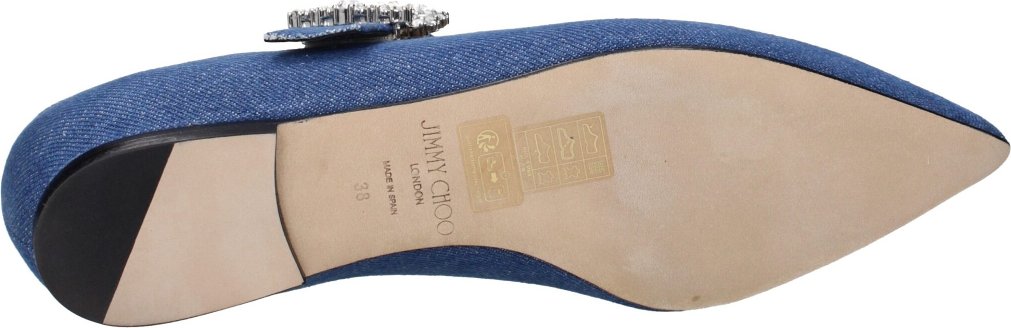 Синие тканевые балетки от Jimmy Choo