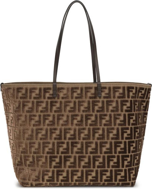 Сумка на плечо Fendi, коричневая, ткань