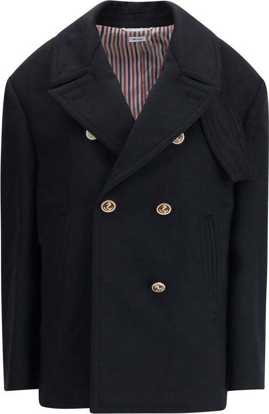 Синее Тканевое Пальто Thom Browne