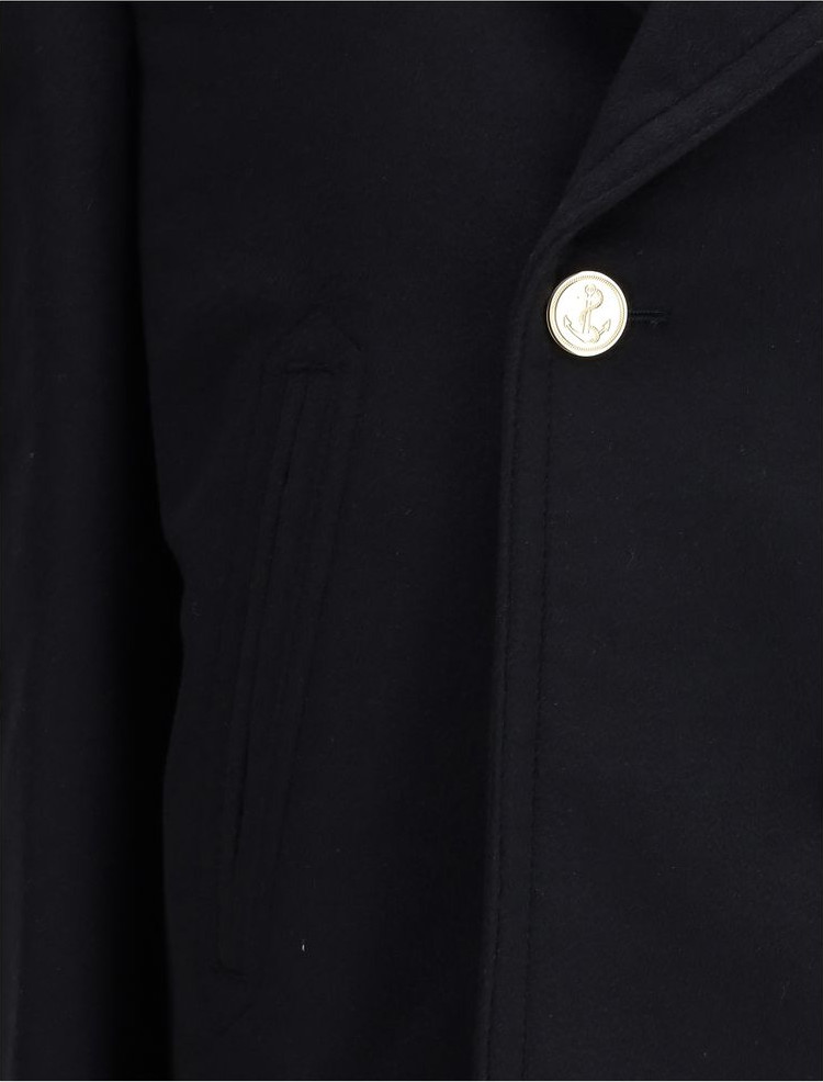 Синее Тканевое Пальто Thom Browne