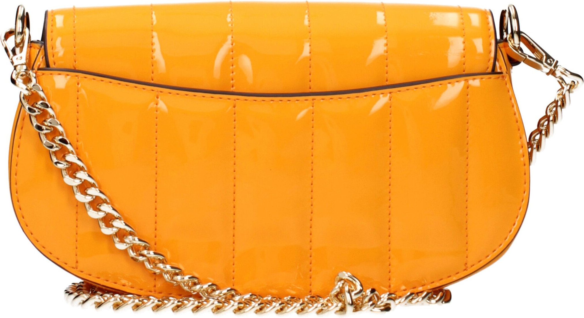Orange Leather Crossbody Bag