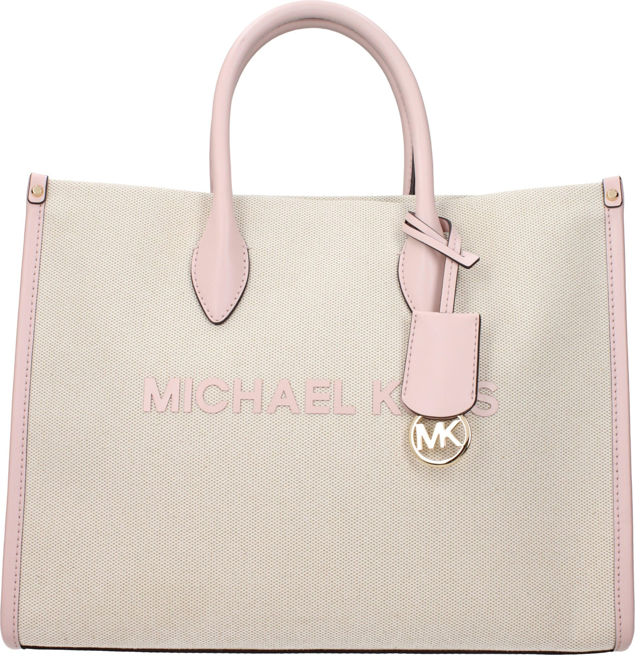 Бежевая тканевая сумка Michael Kors