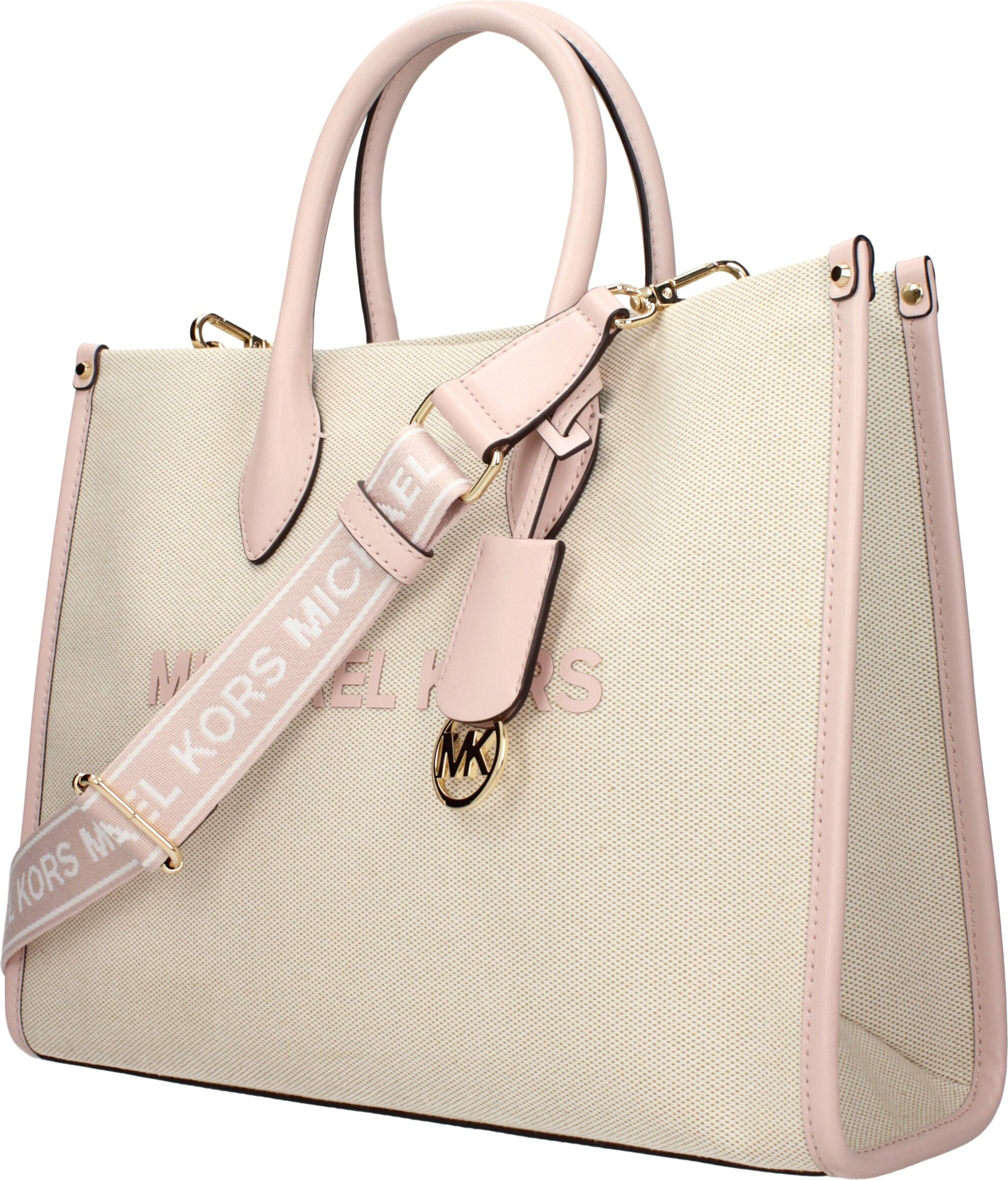 Бежевая тканевая сумка Michael Kors