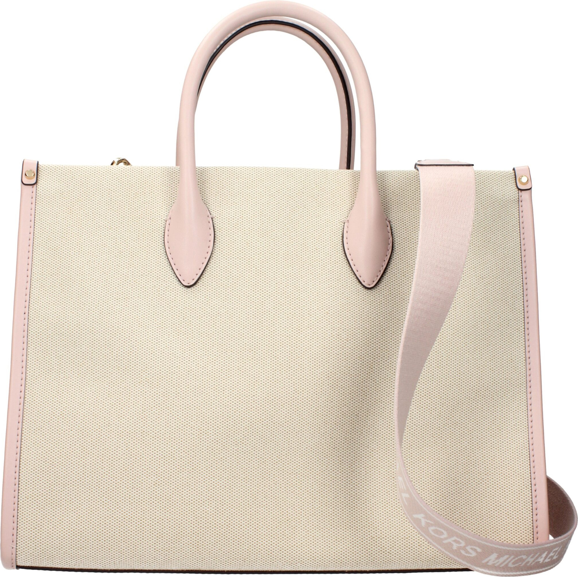Бежевая тканевая сумка Michael Kors