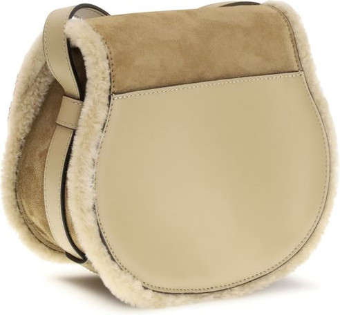 Beige Calf Leather Bos Taurus Shoulder Bag