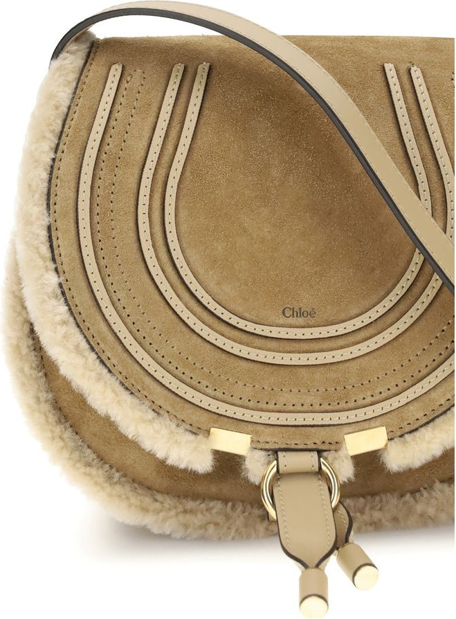 Beige Calf Leather Bos Taurus Shoulder Bag