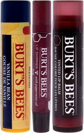 Lip Sets Geschenkset Burt's Bees Feuchtigkeits Lippenbalsam Getönter Lippenbalsam und Lip Shimmer