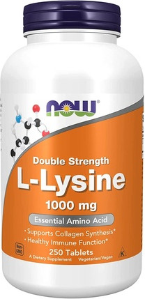 Tablets Now Foods L-Lysine Hydrochloride Double Strength Amino Acid