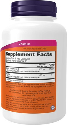 Kapseln Now Foods Niacin Flush-Free