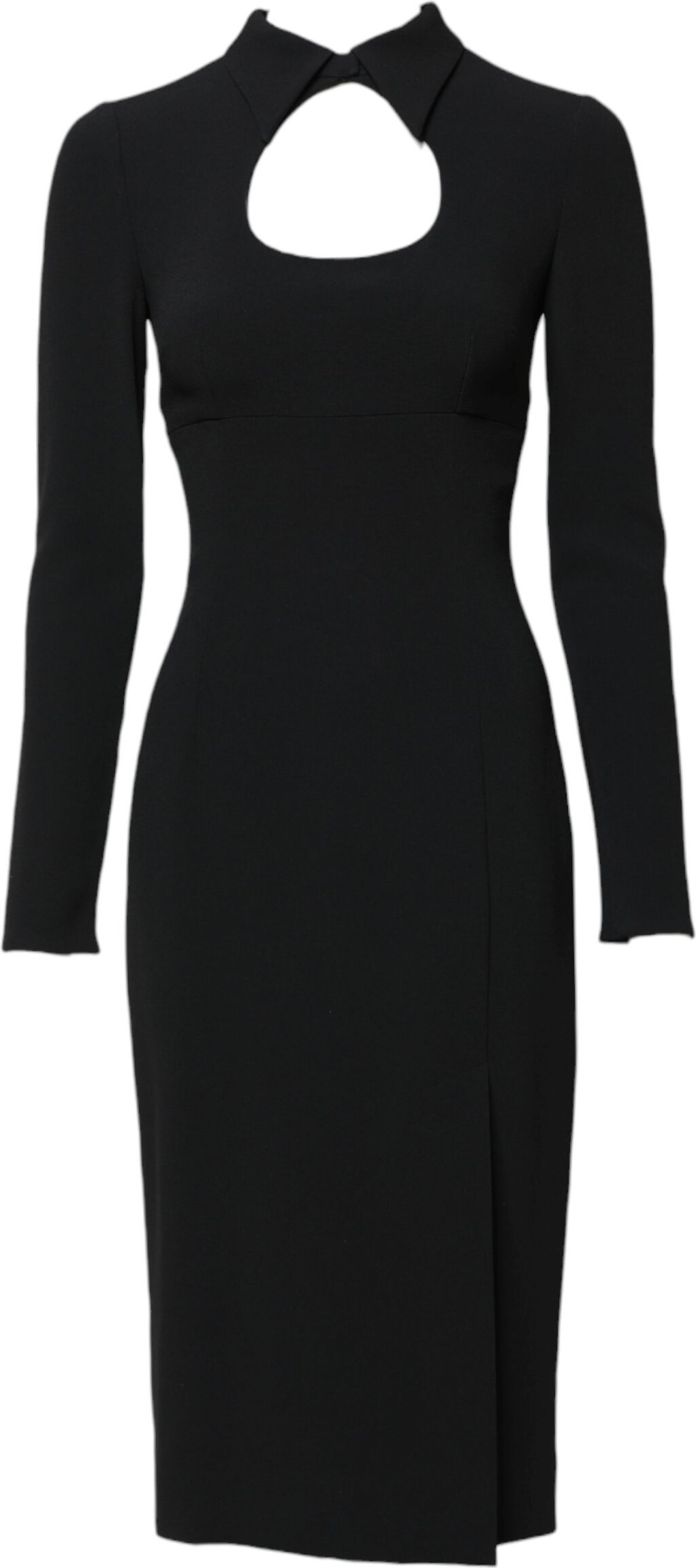 Black Long Sleeves Bodycon Sheath Midi Dress Dolce & Gabbana