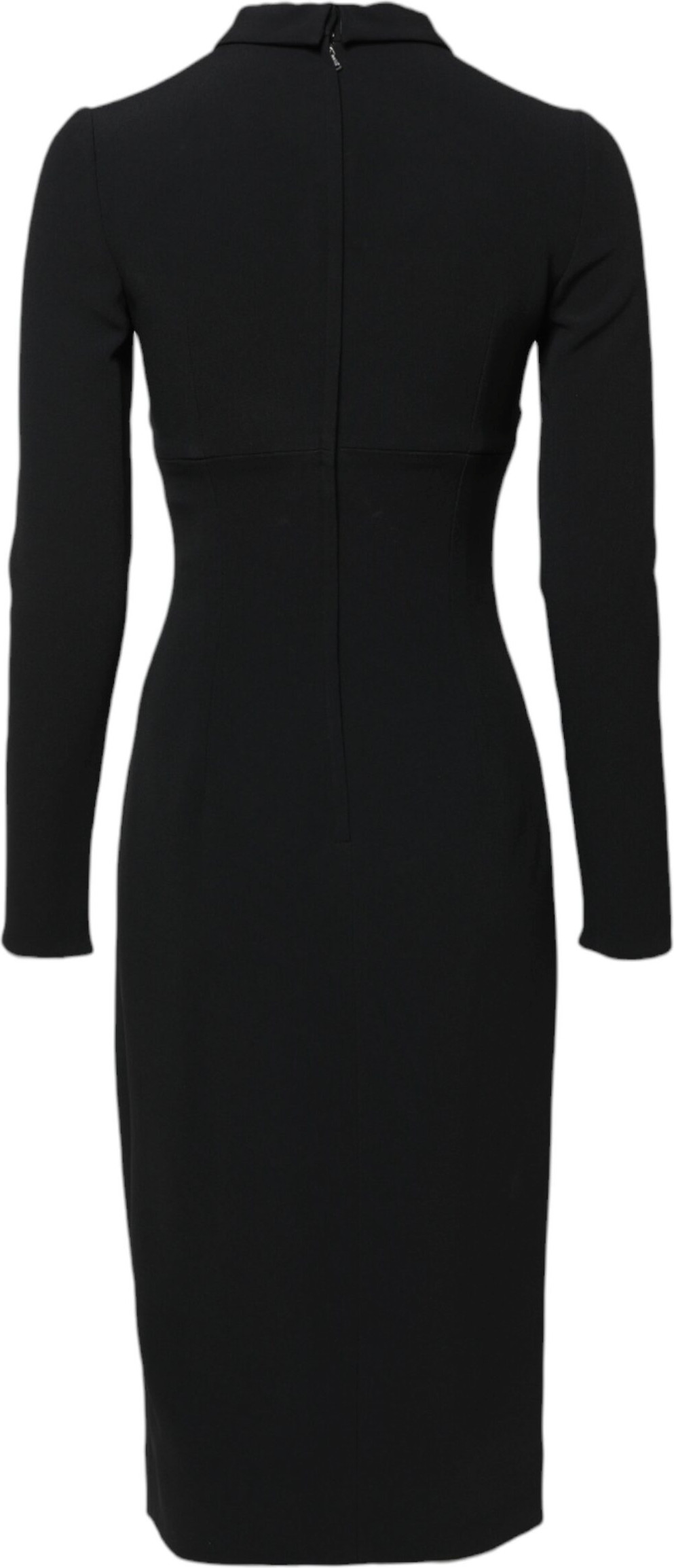 Black Long Sleeves Bodycon Sheath Midi Dress Dolce & Gabbana