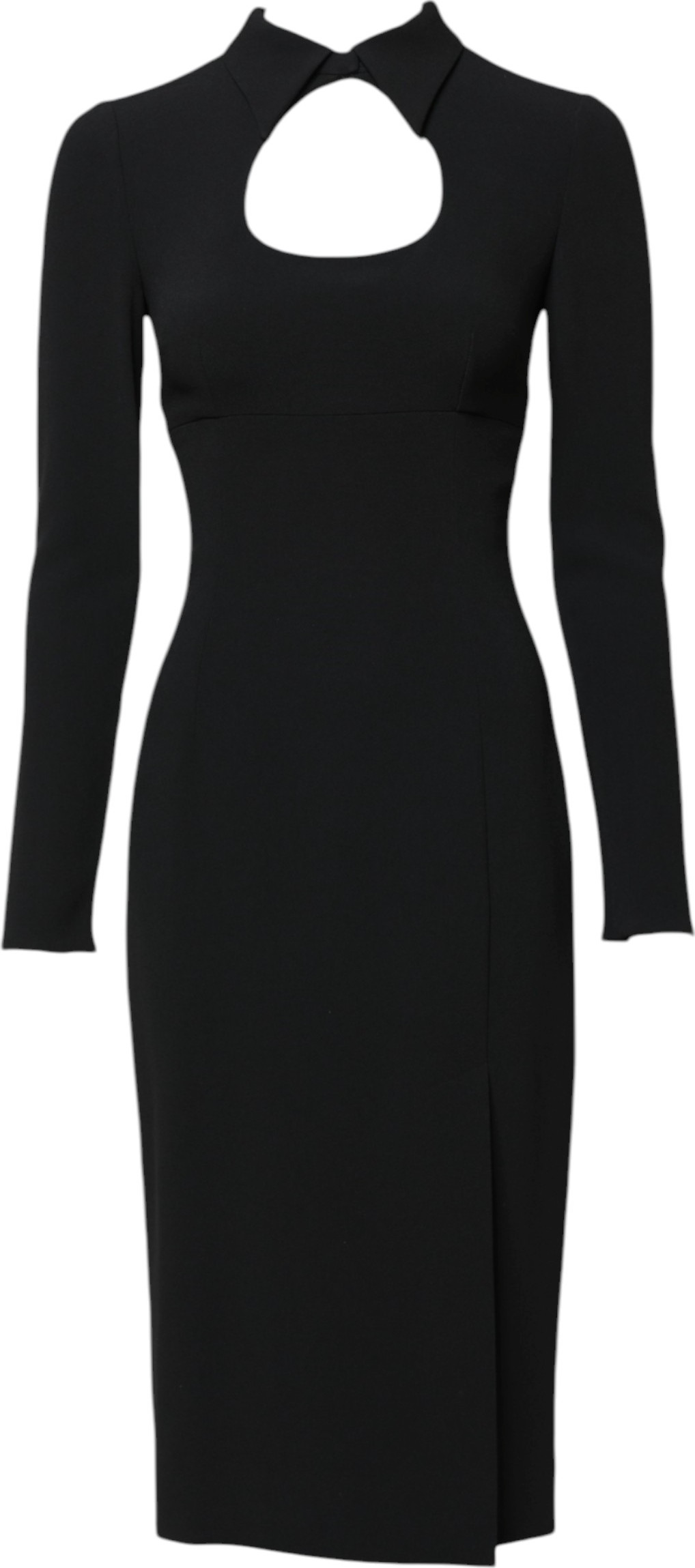 Black Long Sleeves Bodycon Sheath Midi Dress Dolce & Gabbana