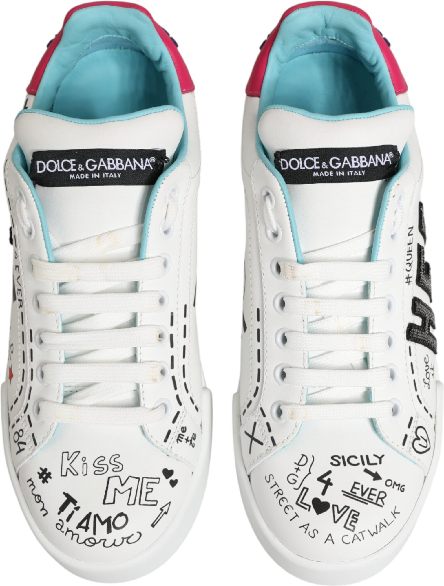 Oq teri uchun krossovkalar Dolce & Gabbana