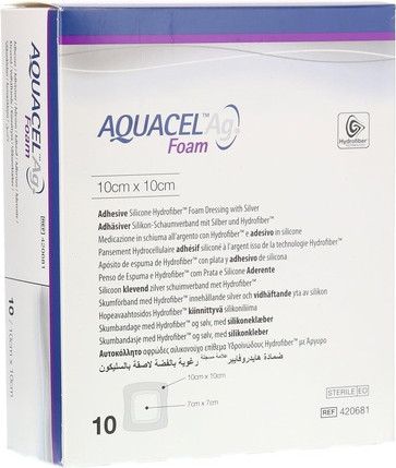 Selbstklebendes quadratisches Schaumverbandmaterial AQUACEL Ag