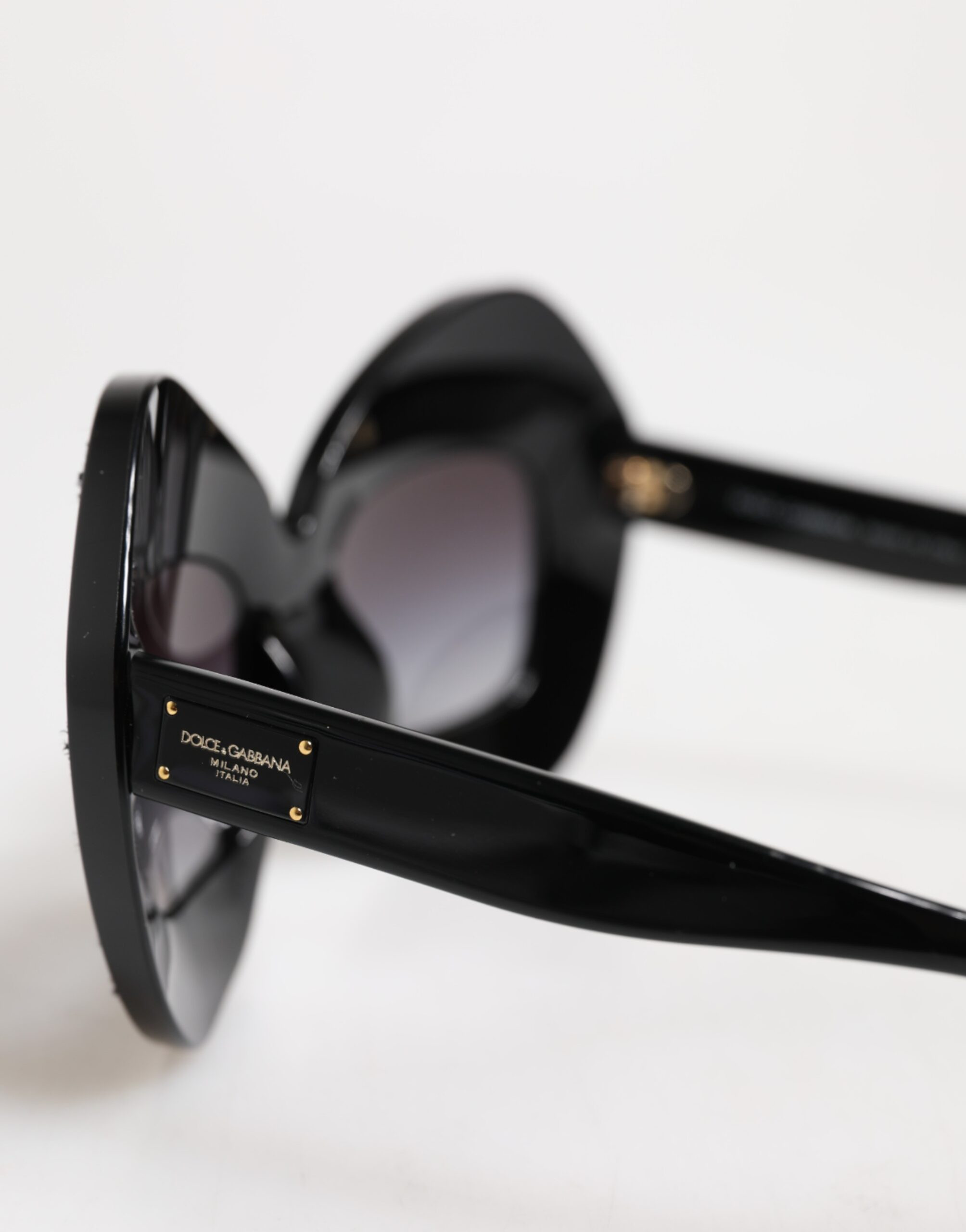 Sunglasses Dolce & Gabbana Black White PIED DE POULE Print Oversized Shades