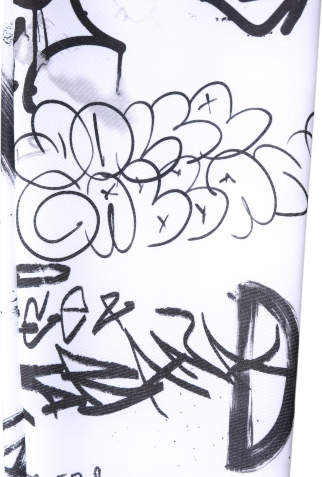 White Graffiti Cotton Over Calf Stockings Socks Dolce & Gabbana