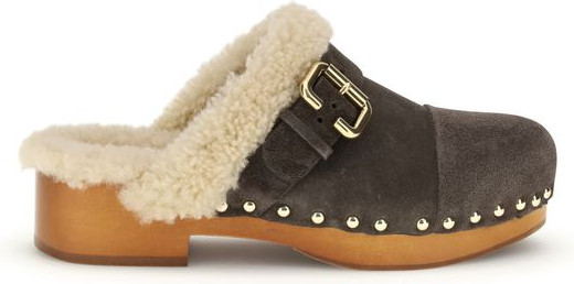 Brown Fur Clogs - Chloe