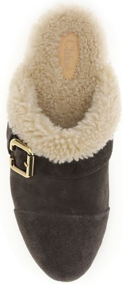 Brown Fur Clogs - Chloe