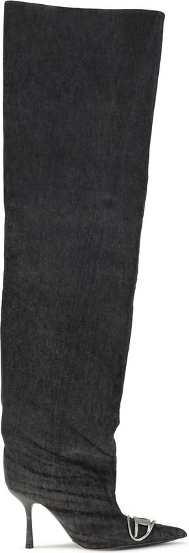 Ботинки Diesel Black Fabric Over The Knee