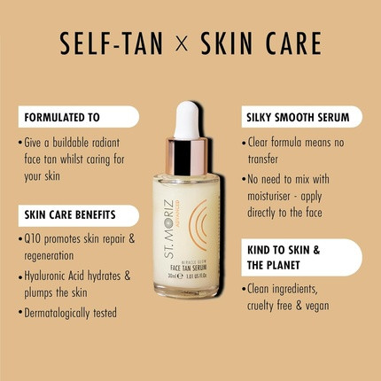 Serum St. Moriz Advanced Miracle Glow Face Tan Serum Hydrating Self Tan Face Serum