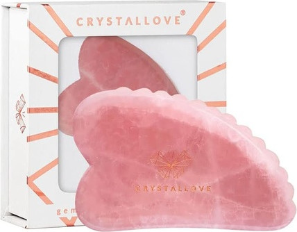 Gua Sha Crystalove Rosenquarz 3D Massagestein