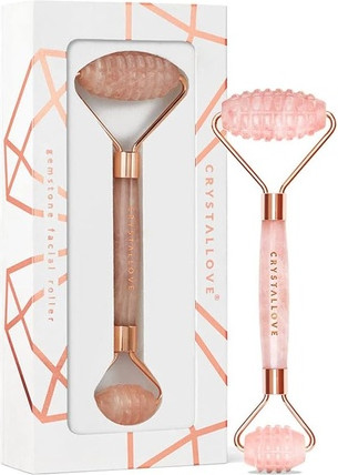 Gesichts-Massage-Roller Crystalove Quarz 3D Roller Pink