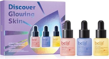 Gesichtspflegeset Belif Super Drops Discover Glowing Skin Mini Kit Reisegröße Geschenkset