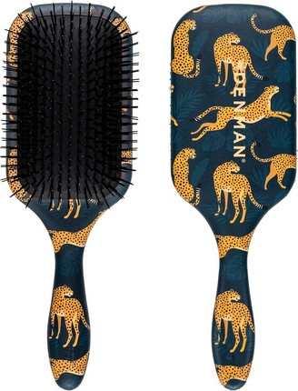 Flat & Paddle Brush Denman Tangle Tamer Ultra Detangling Paddle Brush for Curly Hair and Black Natural Hair D90L Tiger Print